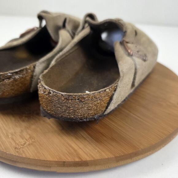 Birkenstock Taupe Suede Slip-Ons - Picture 8 of 12